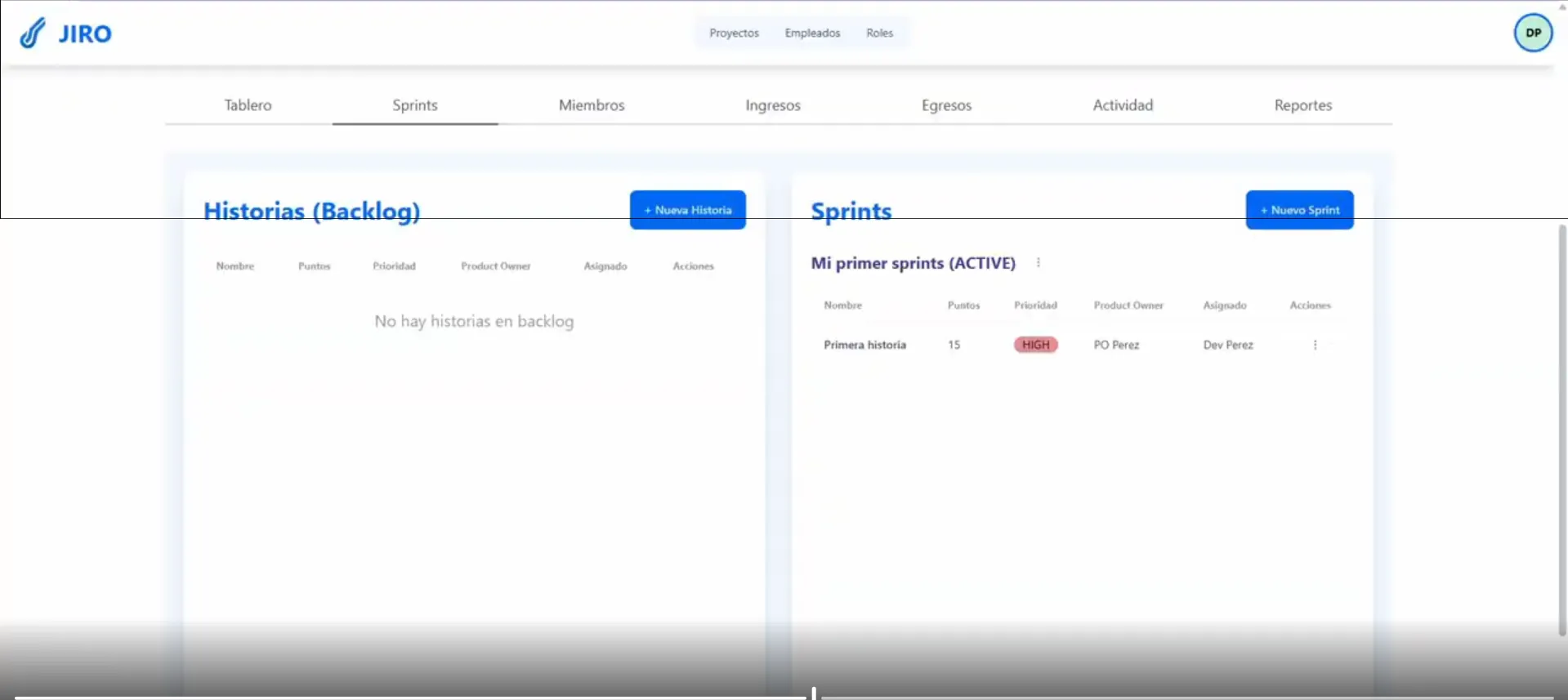 Plataforma de Gestión de Proyectos Scrum